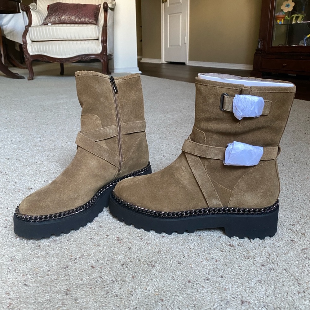 Brand new, never worn Vince Camuto Leather Suede Moto Messtia Boots, size 9.5